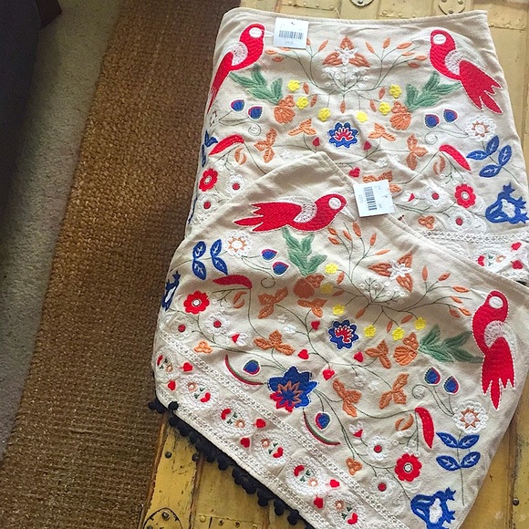 NWT ANTHROPOLOGIE BOHO EMBROIDERED MINI SKIRT XS M - Picture 7 of 14